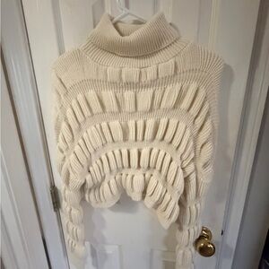 Forever 21 Cream Turtleneck Sweater